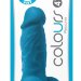 Фаллоимитатор на присоске Pleasures 4 Dildo - 14,2 см, цвет: голубой