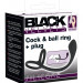 Эрекционное кольцо Black Velvets Cock & Ball Ring + Plug с утяжкой на мошонку и анальным плагом