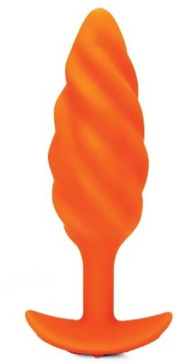 Спиральный анальный виброплаг b-Vibe Swirl, цвет: оранжевый
