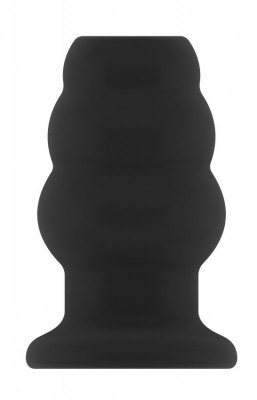 Анальная пробка с тоннелем SONO Small Hollow Tunnel Butt Plug 3 Inch №49, цвет: черный - 7,7 см