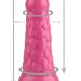 Розовая анальная рельефная втулка - 19,5 см.