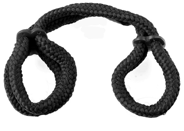 Веревочные оковы на руки или ноги Pipedream Silk Rope Love Cuffs, цвет: черный