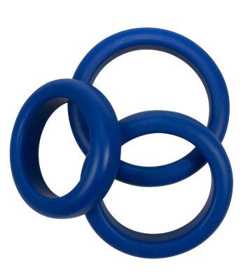 Набор из 3 эрекционных колец Blue Mate, цвет: синий