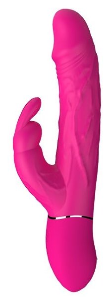 Вибромассажер-кролик COCKY RABBIT - 21,3 см, цвет: ярко-розовый