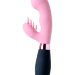 Вибромассажер Ornella с клиторальным стимулятором - 21,5 см, цвет: розовый
