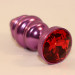 Фиолетовая фигурная пробка с красным кристаллом - 7,3 см