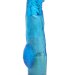 Вибратор-реалистик с мошонкой и подсветкой - 21,5 см, цвет: голубой