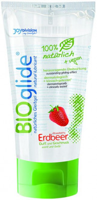 Гель-лубрикант BioGlide Strawberry на водной основе с ароматом клубники - 80 мл.