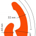 Анатомический страпон с вибрацией, цвет: оранжевый