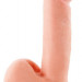 Фаллоимитатор с мошонкой на присоске, цвет: телесный - 17 см
