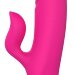 Вибромассажер с клиторальным отростком DUO THRUSTER - 14 см, цвет: ярко-розовый