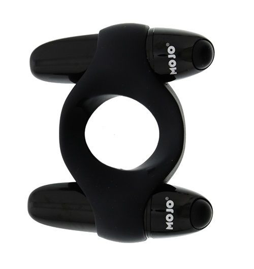 Эрекционное кольцо Mojo Catamaran Vibrating Cock Ring, цвет: черный