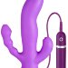 Вибратор Purrfect Silicone 3ways Vibrator 6.5inch с двумя дополнительными отростками, цвет: фиолетовый - 17 см