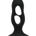 Анальная пробка с полостями для сжатия и легкого введения, цвет: черный - 11 см