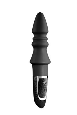 Конический анальный вибромассажер-елочка JOYFUL PLUG VIBRATOR 5.5INCH - 14 см, цвет: черный