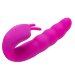 Вибратор Ribbed Dual Stimulator with Rolling Ball - 17 см, цвет: розовый