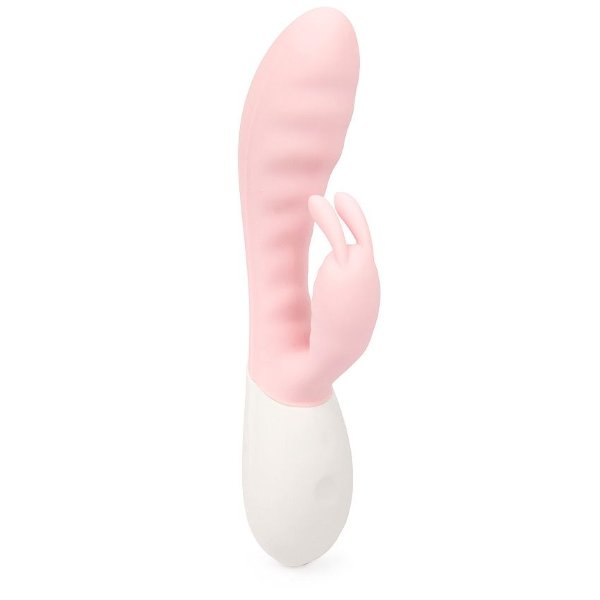 Вибромассажер Flirtation с клиторальным отростком - 20 см, цвет: нежно-розовый