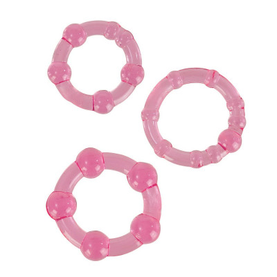 Набор из трех колец разного размера Island Rings, цвет: розовый