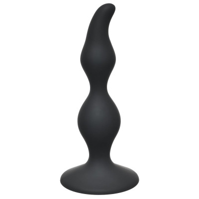 Анальная пробка Curved Anal Plug Black, цвет: черный - 12,5 см
