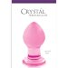 Стеклянная анальная пробка Crystal Small, цвет: розовый - 6,2 см
