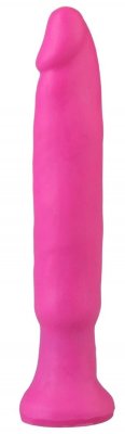 Анальный стимулятор без мошонки - 14 см, цвет: ярко-розовый