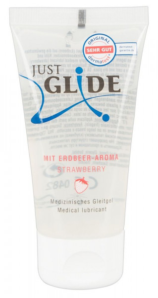 Гель-лубрикант Just Glide Strawberry со вкусом клубники - 50 мл.