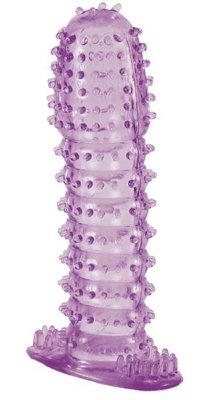 Гелевая насадка с шипами - 12 см, цвет: фиолетовый