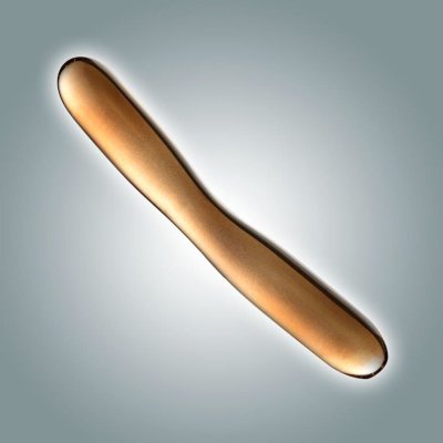 Стеклянный фаллоимитатор - 18 см, цвет: золотистый