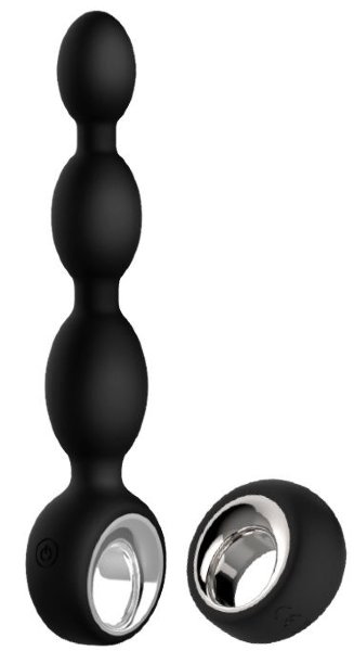 Анальный вибромассажер DIONE REMOTE - 16 см, цвет: черный