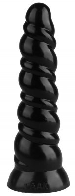 Черная витая анальная втулка - 25 см.