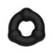 Эрекционное кольцо с 3 шариками, цвет: черный