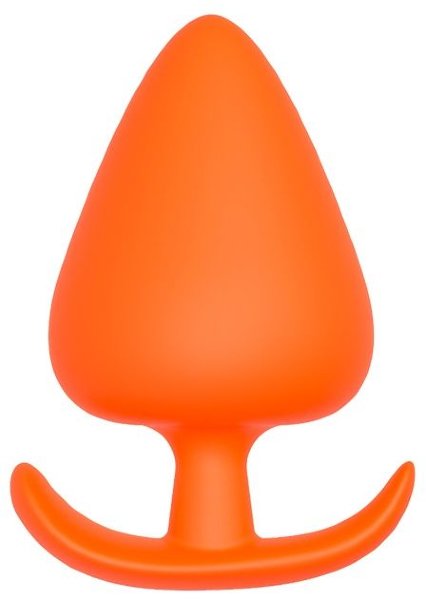 Оранжевая анальная пробка PLUG WITH T-HANDLE - 13,4 см.