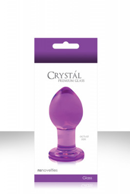 Стеклянная анальная пробка Crystal Plug, цвет: фиолетовый