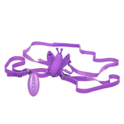 Вибробабочка на ремешках Silicone Remote Venus Butterfly, цвет: фиолетовый