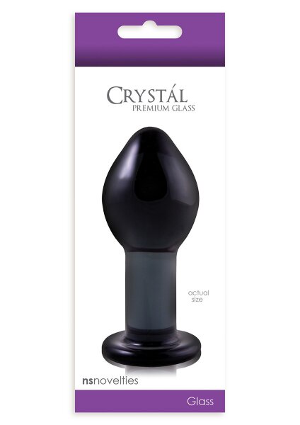 Стеклянная анальная пробка Crystal Plug, цвет: темно-серый