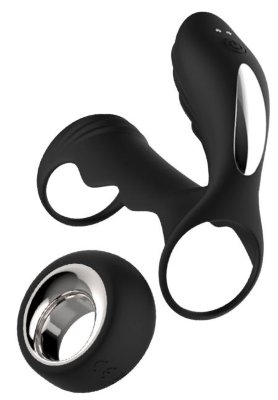 Насадка на пенис с вибрацией HYPERION REMOTE - 10 см, цвет: черный
