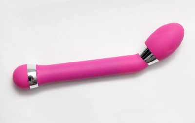 Изогнутый вибратор для стимуляции точки G - 19 см, цвет: розовый