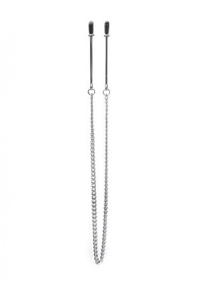 Клипсы на соски Pincette Nipple Clamps с цепочкой, цвет: серебристый