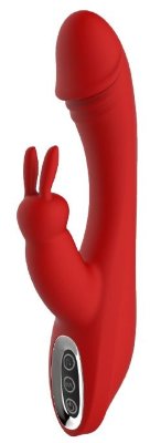 Вибромассажер-кролик ARTEMIS - 21 см, цвет: красный