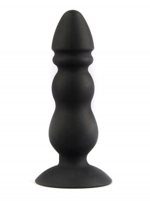 Конический анальный виброплаг - 11,3 см, цвет: черный