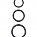 Набор из трех эрекционных колец Pipedream Silicone 3-Ring Stamina Set, цвет: черный