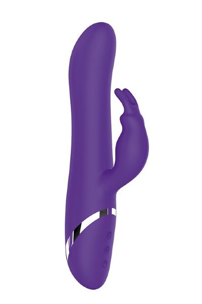 Вибратор-кролик с пуш-эффектом NAGHI NO.39 RECHARGEABLE THRUSTER VIBE - 15 см, цвет: фиолетовый