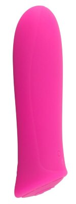 Мини-вибромассажер Rechargeable Power - 8,5 см, цвет: розовый