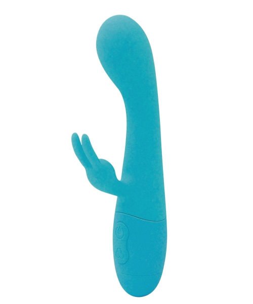 Вибратор Naya с клиторальным отростком, цвет: голубой - 18,3 см