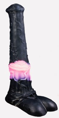 Фаллоимитатор Мустанг large+ - 52 см, цвет: черно-розовый