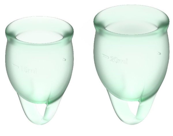 Набор менструальных чаш Feel confident Menstrual Cup, цвет: зеленый
