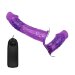 Женский страпон с вагинальной вибропробкой Ultra - 17,5 см, цвет: фиолетовый