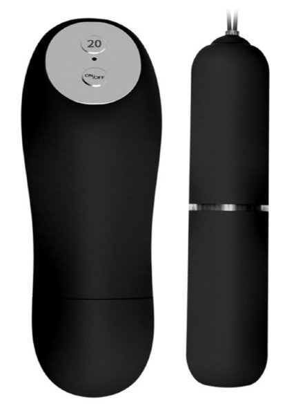 Вибропуля MAGIC X20 с пультом ДУ - 10 см, цвет: черный
