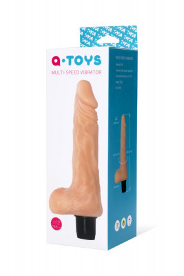 Мультискоростной вибратор-реалистик A-toys, цвет: телесный - 19,8 см