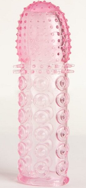 Гелевая насадка с рельефом, цвет: розовый - 13,5 см
